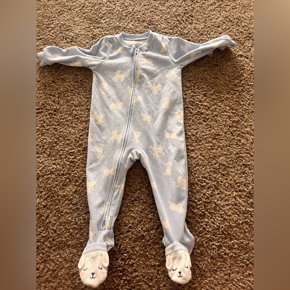 Carter's Light Blue Footed PJs